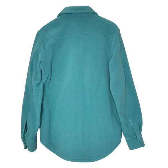 Women's XS TNA Polar Shirt Jacket Oversized Fleece Teal Button-Up Shacket Blue - Picture 7 of 12